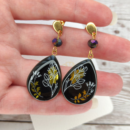 Boucles "Lola" Nuit florale