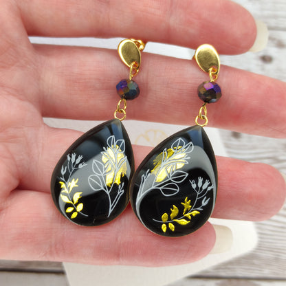 Boucles "Lola" Nuit florale