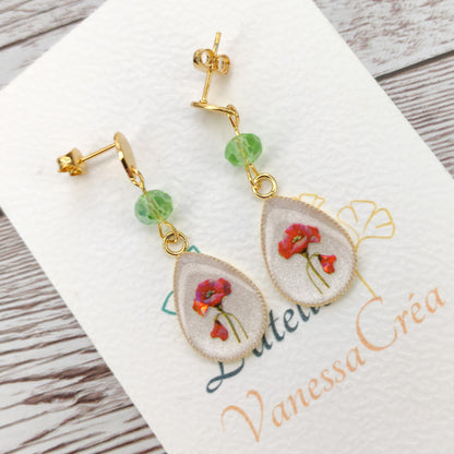 Boucles "Ana" coquelicots