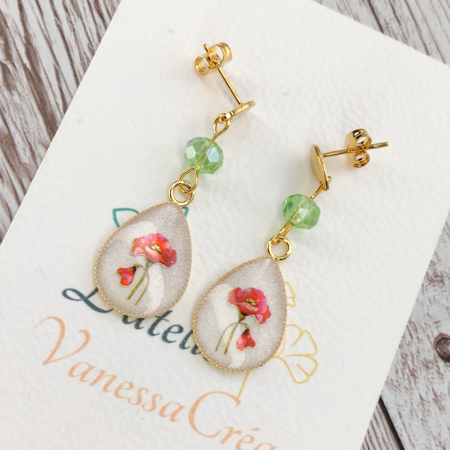 Boucles "Ana" coquelicots