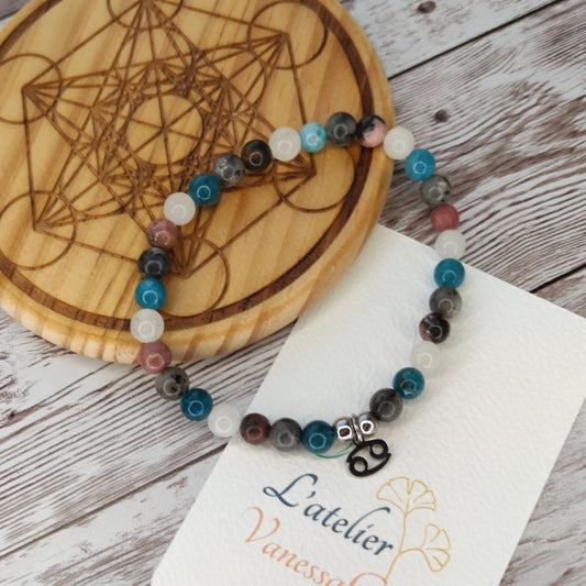 Bracelet "Éclosion Lunaire" – Sérénité, Intuition & Protection pour le Signe du Cancer