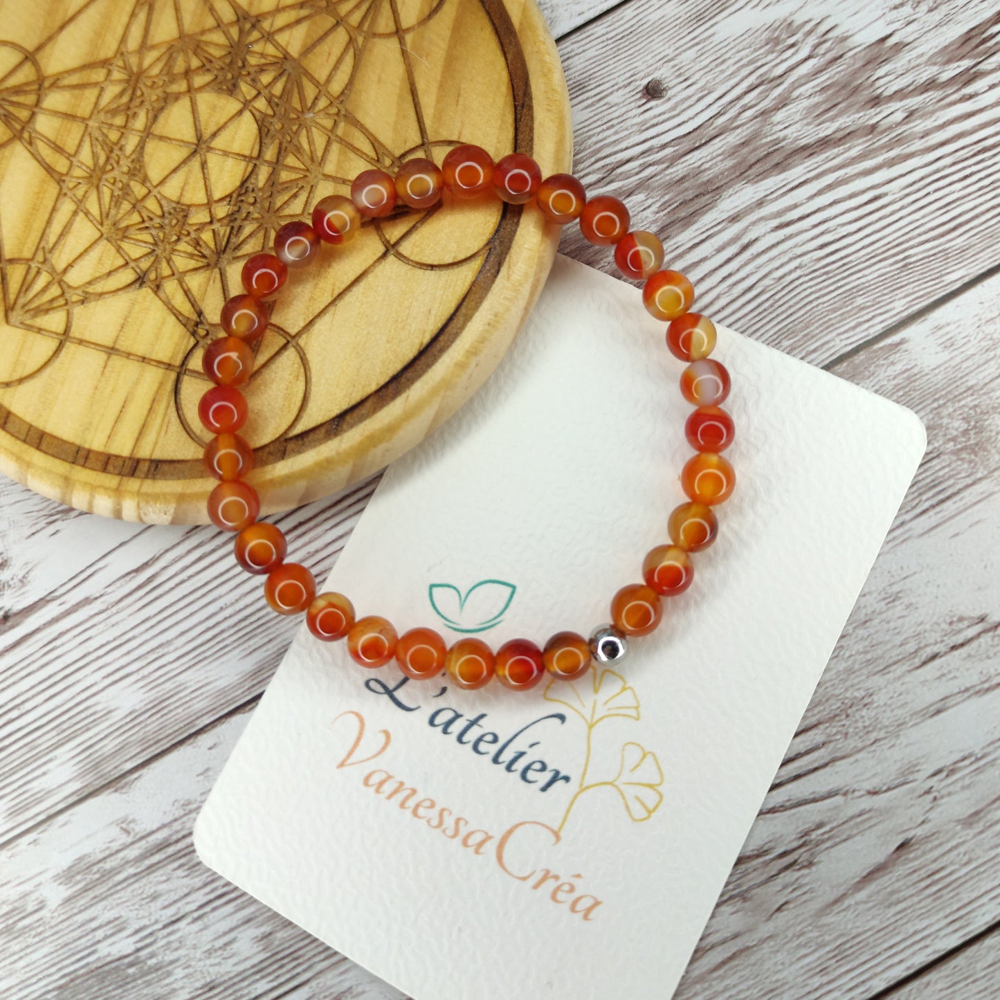 Bracelet Énergie Vitale en Cornaline Naturelle