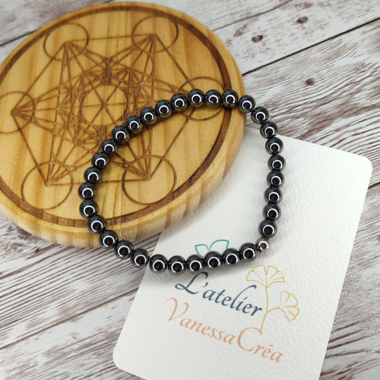 Bracelet Équilibre & Ancrage en Hématite Naturelle