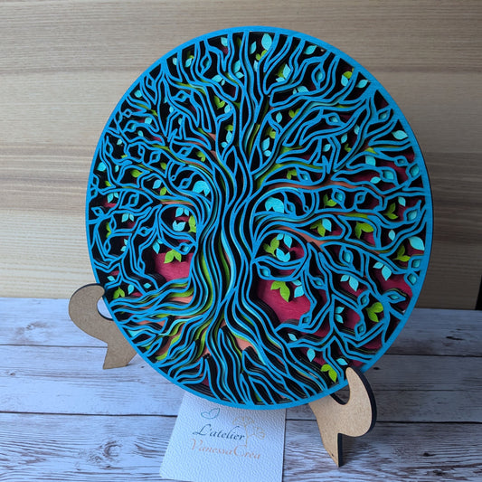 Arbre de Vie décoratif en bois multicouche, vue de face