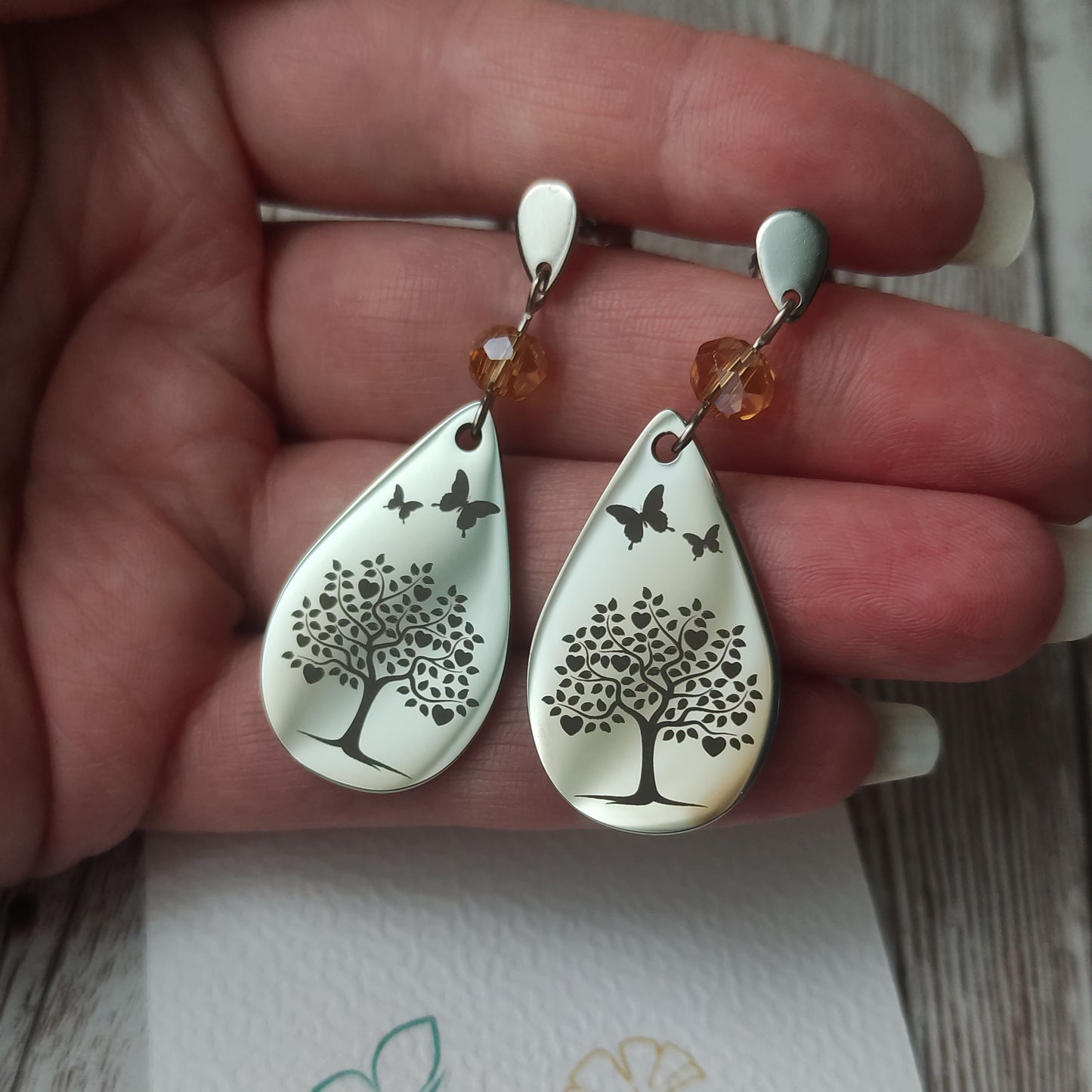 Boucles d'oreilles Arbre de Vie Cœur L'Atelier VanessaCréa