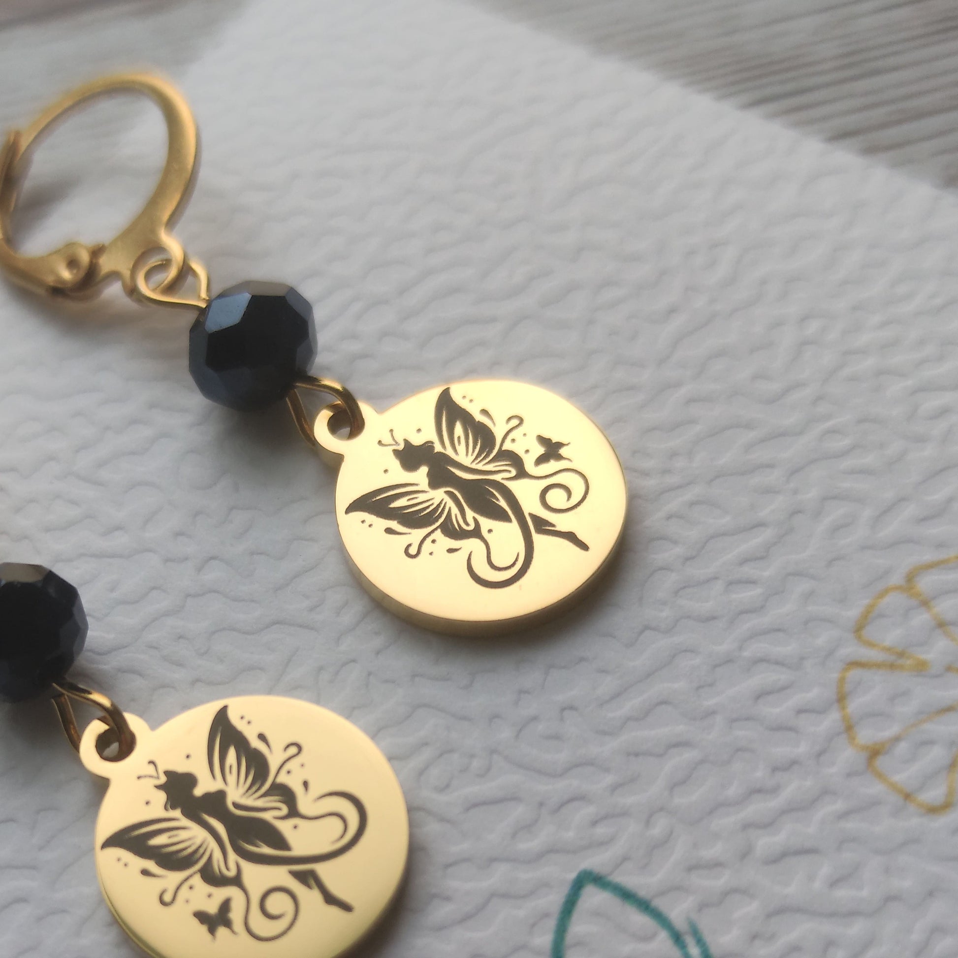 Boucles d'oreilles fée acier inoxydable - L'Atelier VanessaCréa