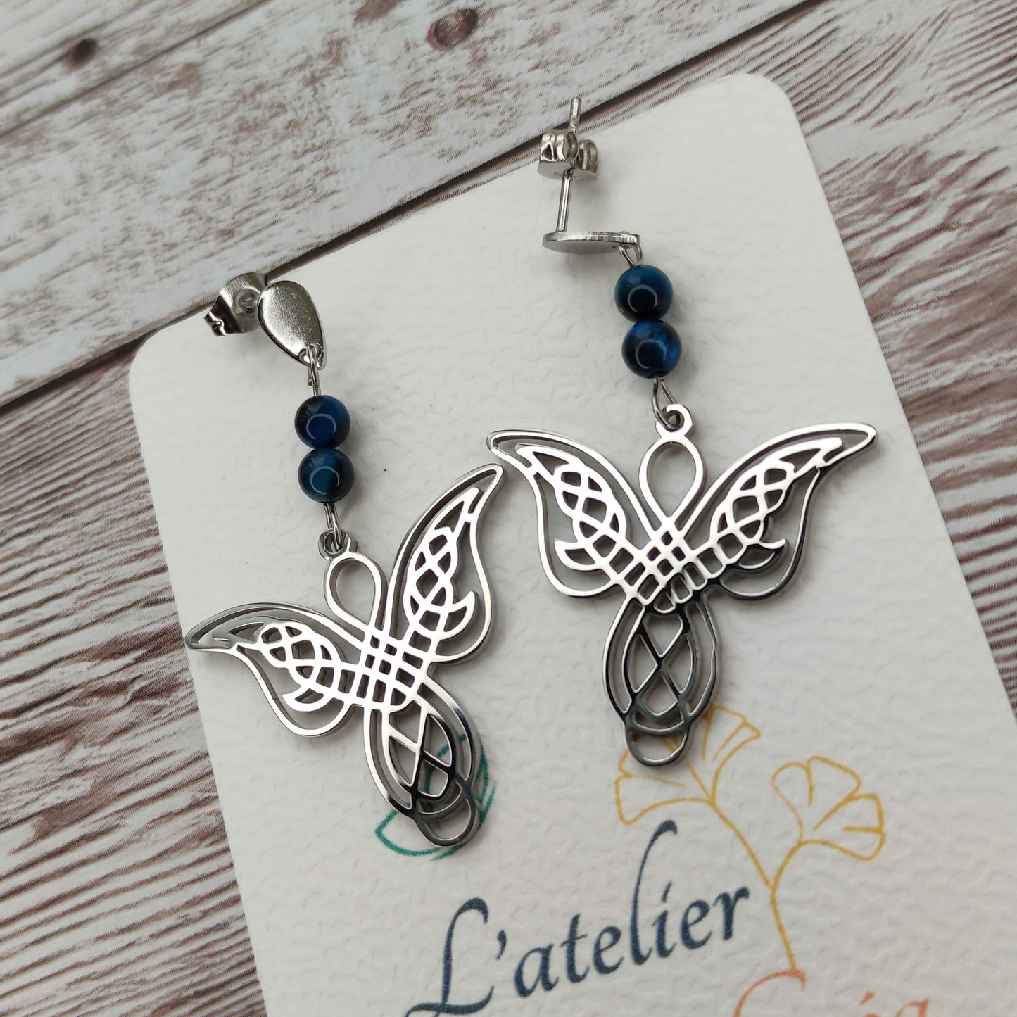 Boucles d'oreilles ange acier inoxydable L'Atelier VanessaCréa