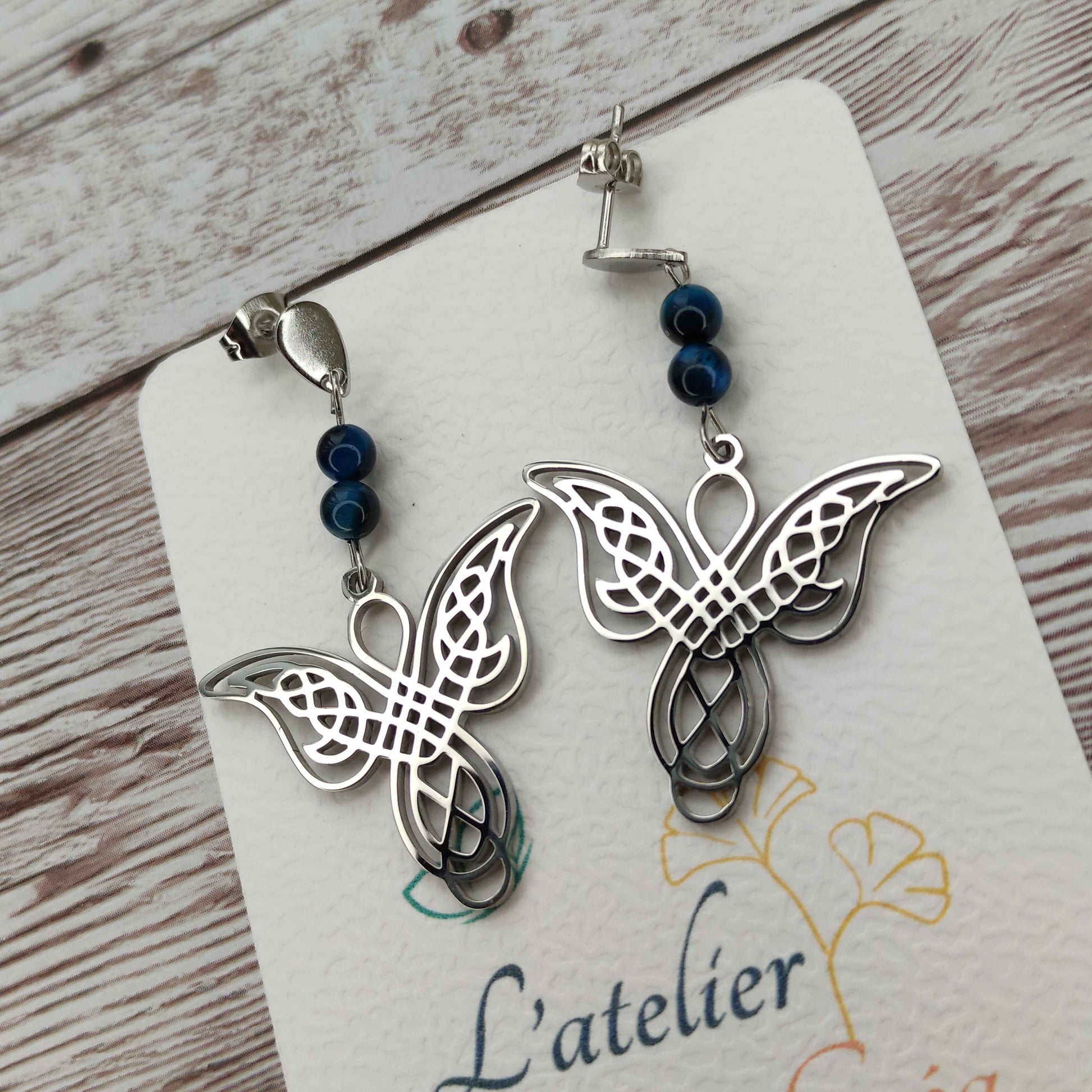 Boucles d'oreilles ange acier inoxydable L'Atelier VanessaCréa