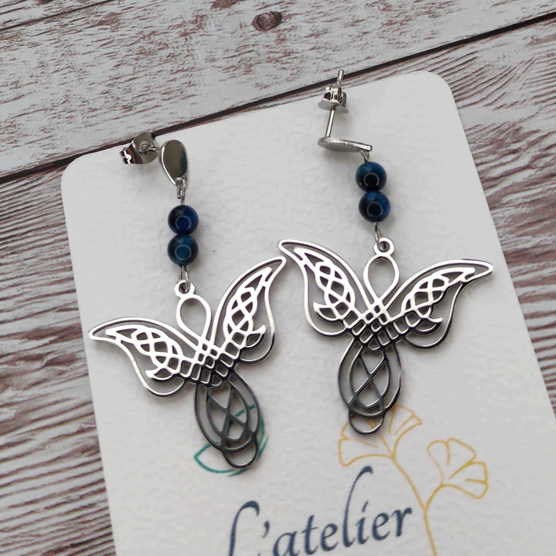 Boucles d'oreilles ange acier inoxydable L'Atelier VanessaCréa