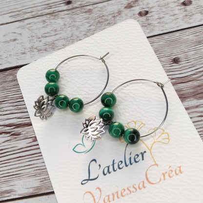 Créoles Lotus et Malachite L'Atelier VanessaCréa