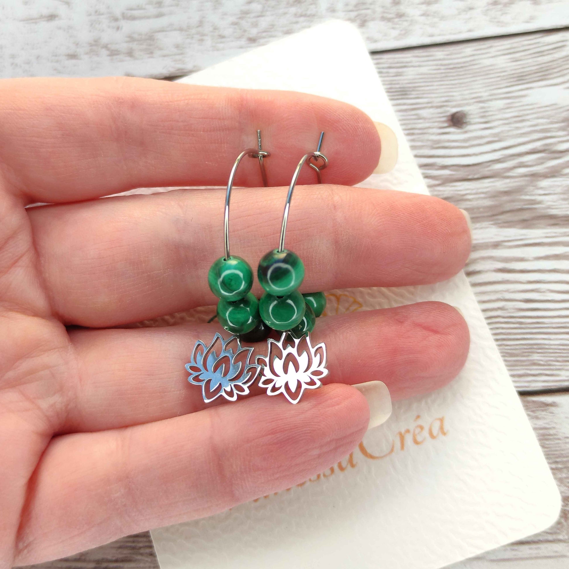 Créoles Lotus et Malachite L'Atelier VanessaCréa