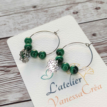 Créoles Lotus et Malachite L'Atelier VanessaCréa
