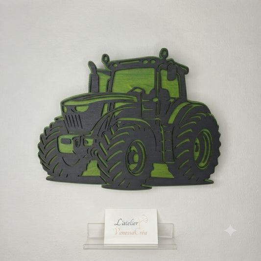 Décoration murale tracteur bois pour chambre d'enfant