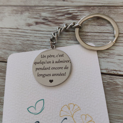 Porte-clés gravé cadeau papa - L'Atelier VanessaCréa