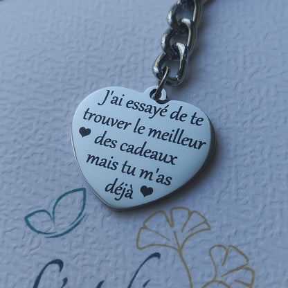 Porte-clés Cœur Gravé Cadeau- L'Atelier VanessaCréa