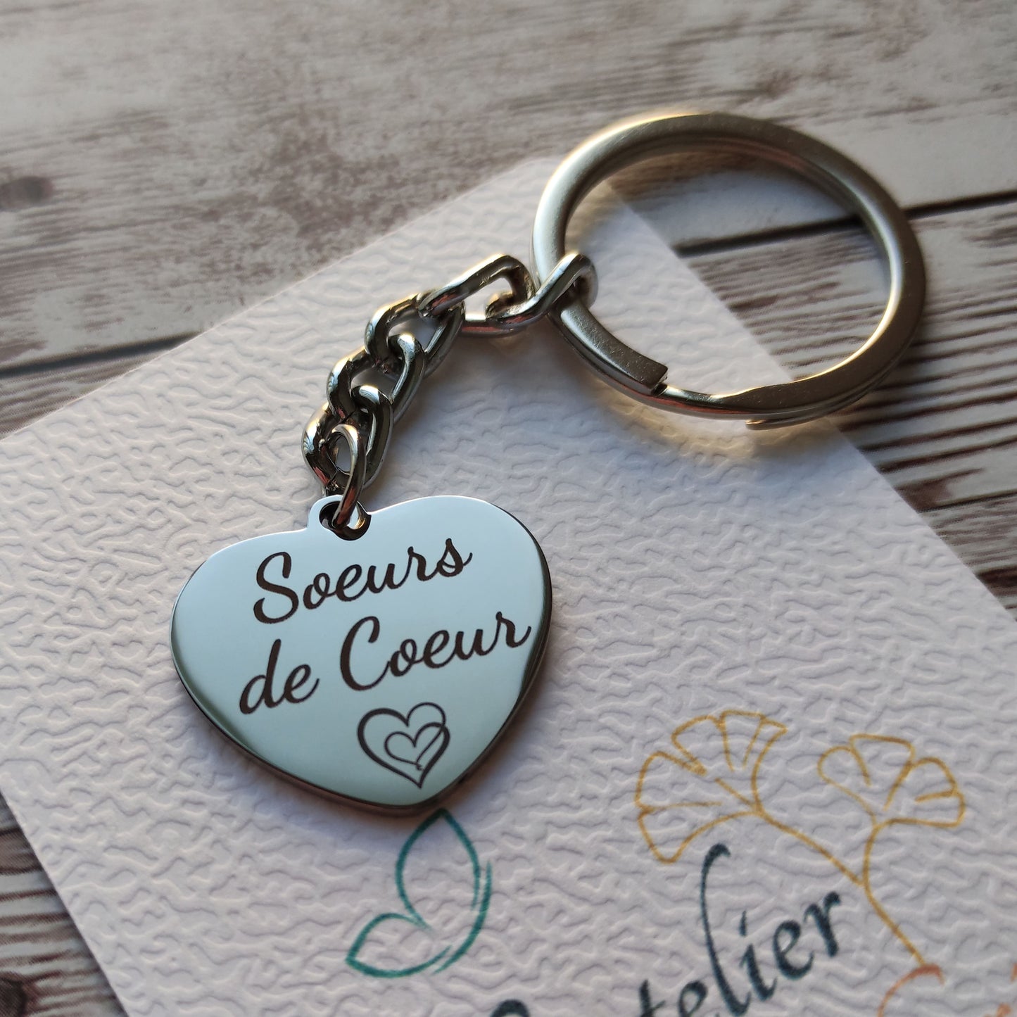 Porte-clés cœur Sœurs de Cœur - L'Atelier VanessaCréa