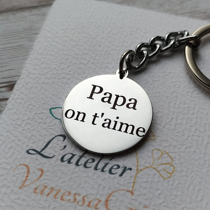 Porte-clés gravé texte verso Johnny Hallyday - L'AtelierVanessaCréa