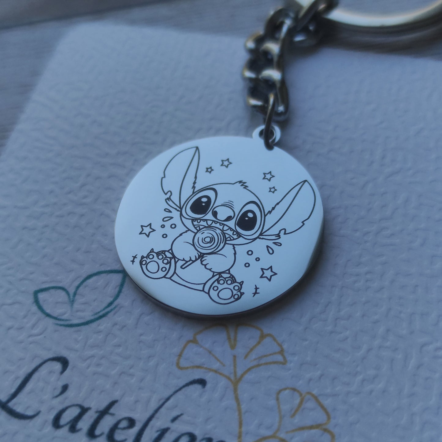 Porte-clés Stitch Glace Personnalisé - L'Atelier VanessaCréa