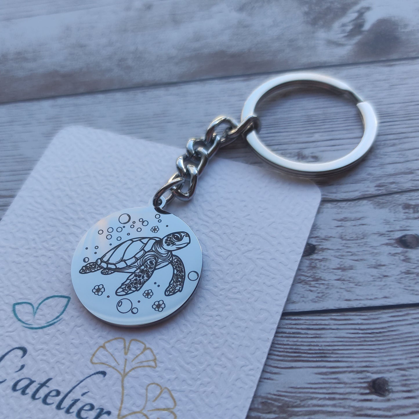 Porte-clés tortue gravé personnalisé - L'Atelier VanessaCréa