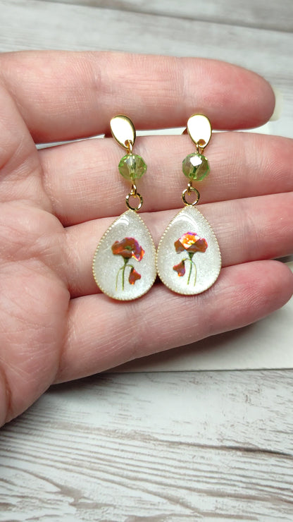 Boucles "Ana" coquelicots