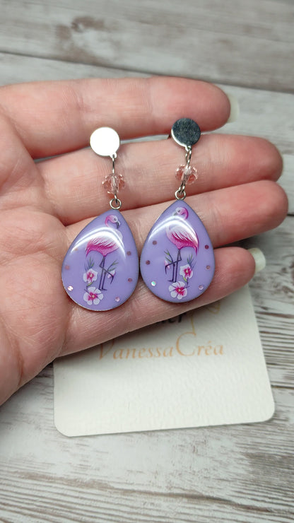 Boucles "Lola" Flamand rose